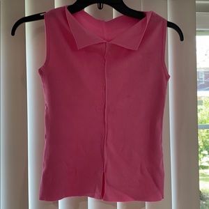 Pink Sweater Vest Top